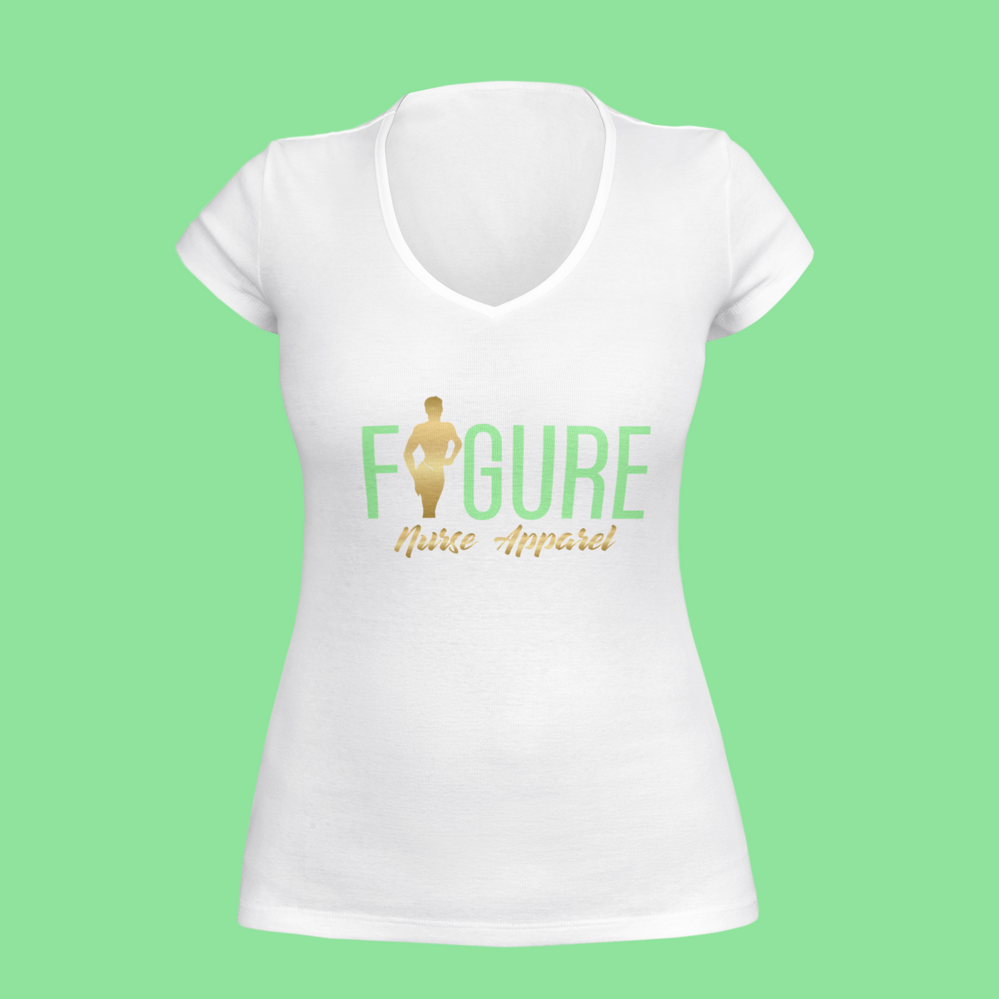Figure Nurse Apparel Women's V-Neck T-Shirts