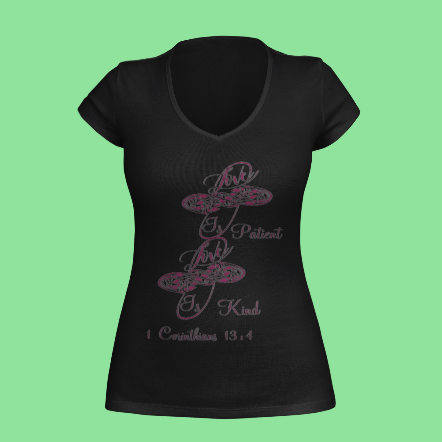 God's Love Collection Women's Scoop Neck T-Shirt 1 Corthin 13:4 Option 2